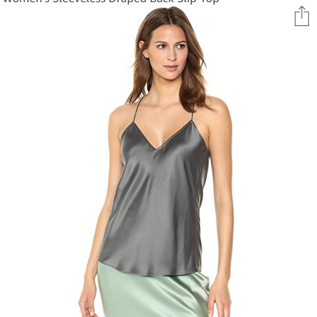 Nwt Theory Draped Back Slip Lingerie Grey Satin